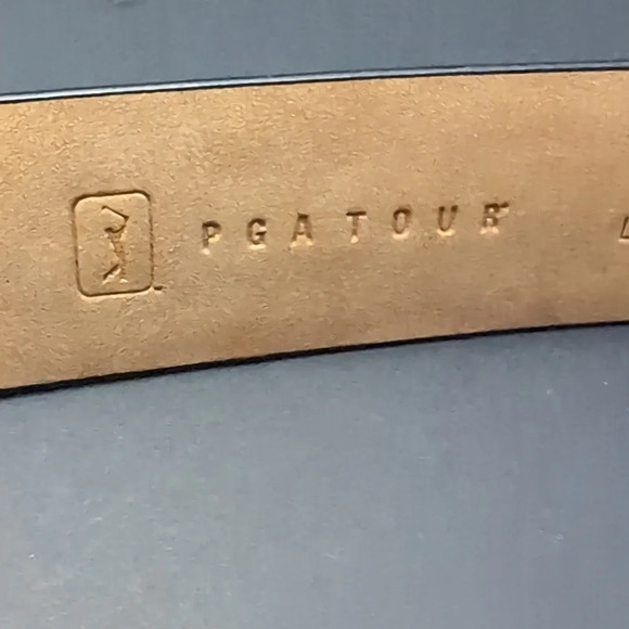 PGA Tour Men's Black Bonded/Ooze Leather Dress Belt,30/75. - Picture 6 of 9